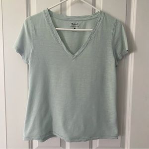 Madewell Whisper Cotton V-neck tee, Womens XS, Faraway Sky, blue